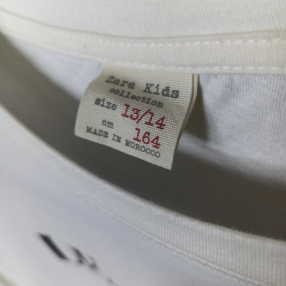 🪇2for$15 Ptp17" Zara Cotton White long sleeve 'Le Cinéma' Graphic Tee Xs - Picture 8 of 11